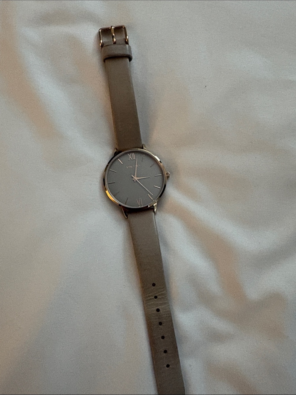 Women's Taupe Minimalist Leather-Strap Watch